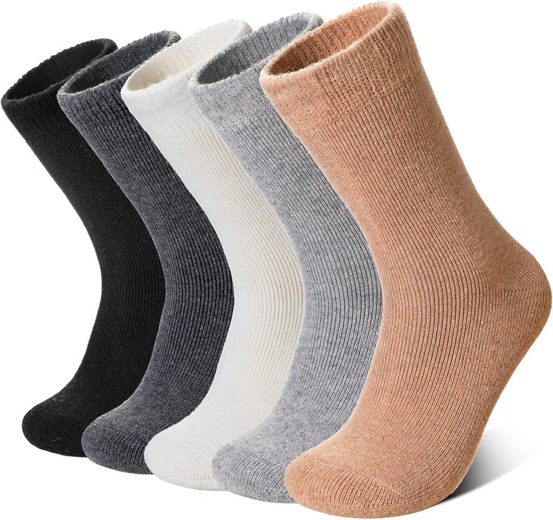 Velice Merino Wool Socks for Women 5 Pairs Warm Winter Hiking Thick Thermal Cozy Boot Work Soft Ladies Crew Socks - Image 1